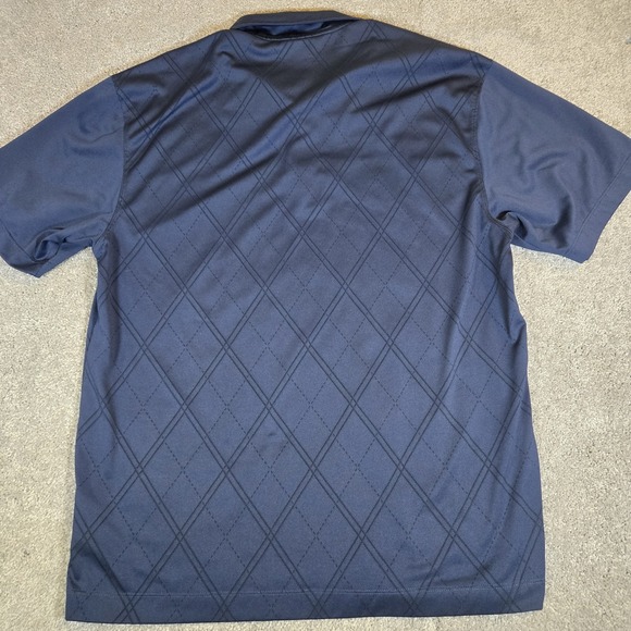 Nike Golf Tour Performance Mens Large Navy Blue Diamond Shrt Sleeve Polo Dri-Fit - Picture 3 of 10